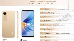 specs of oppo a17k